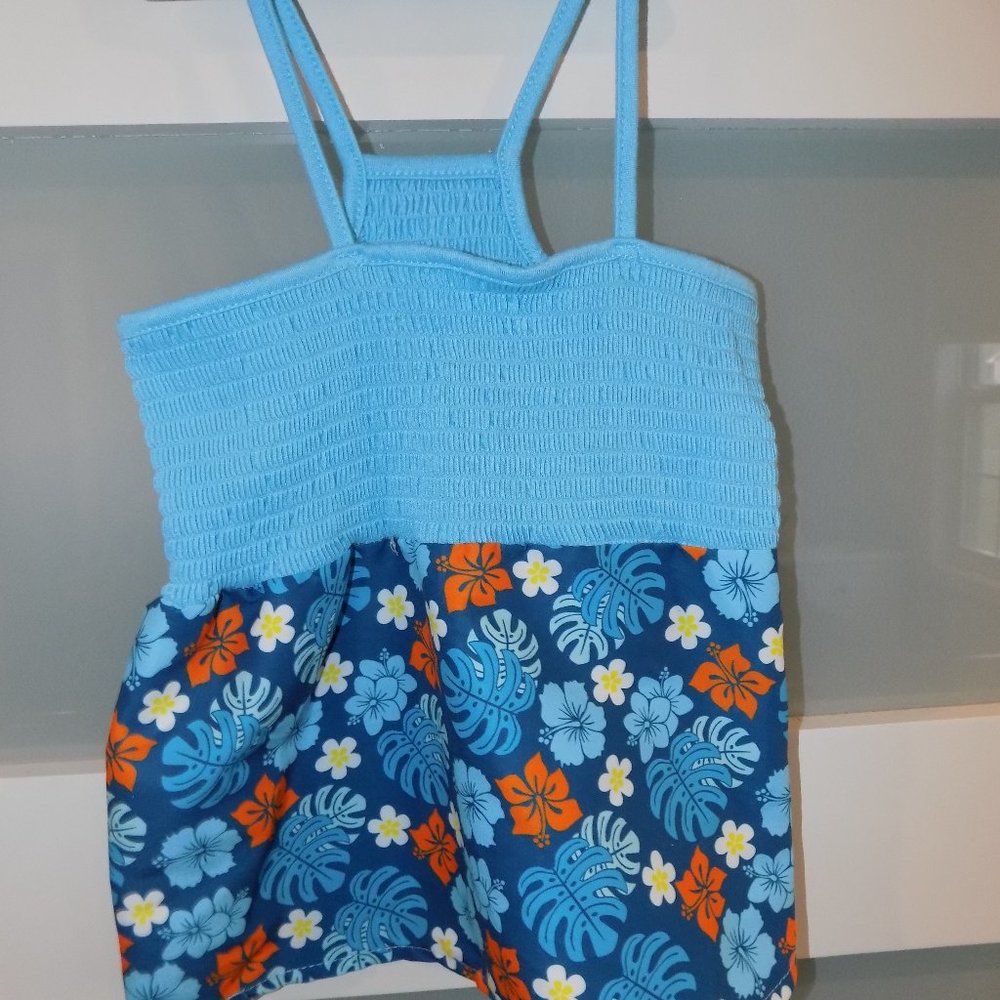 Woof Pet Apparel Blue Hawaiian Dress Size L NEW